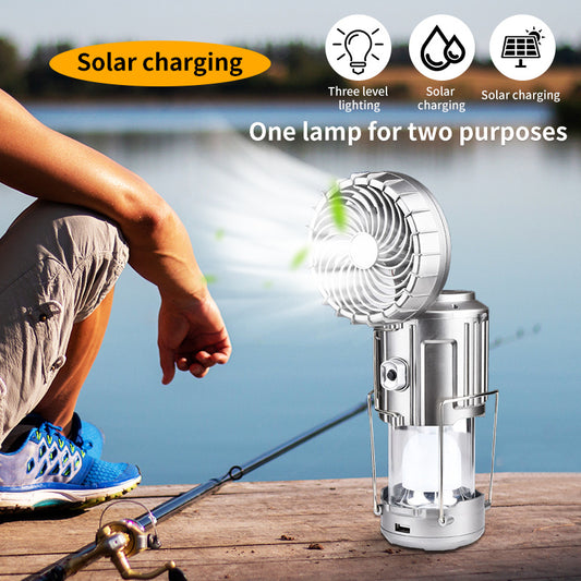 Solar Handventilator mit Campinglicht